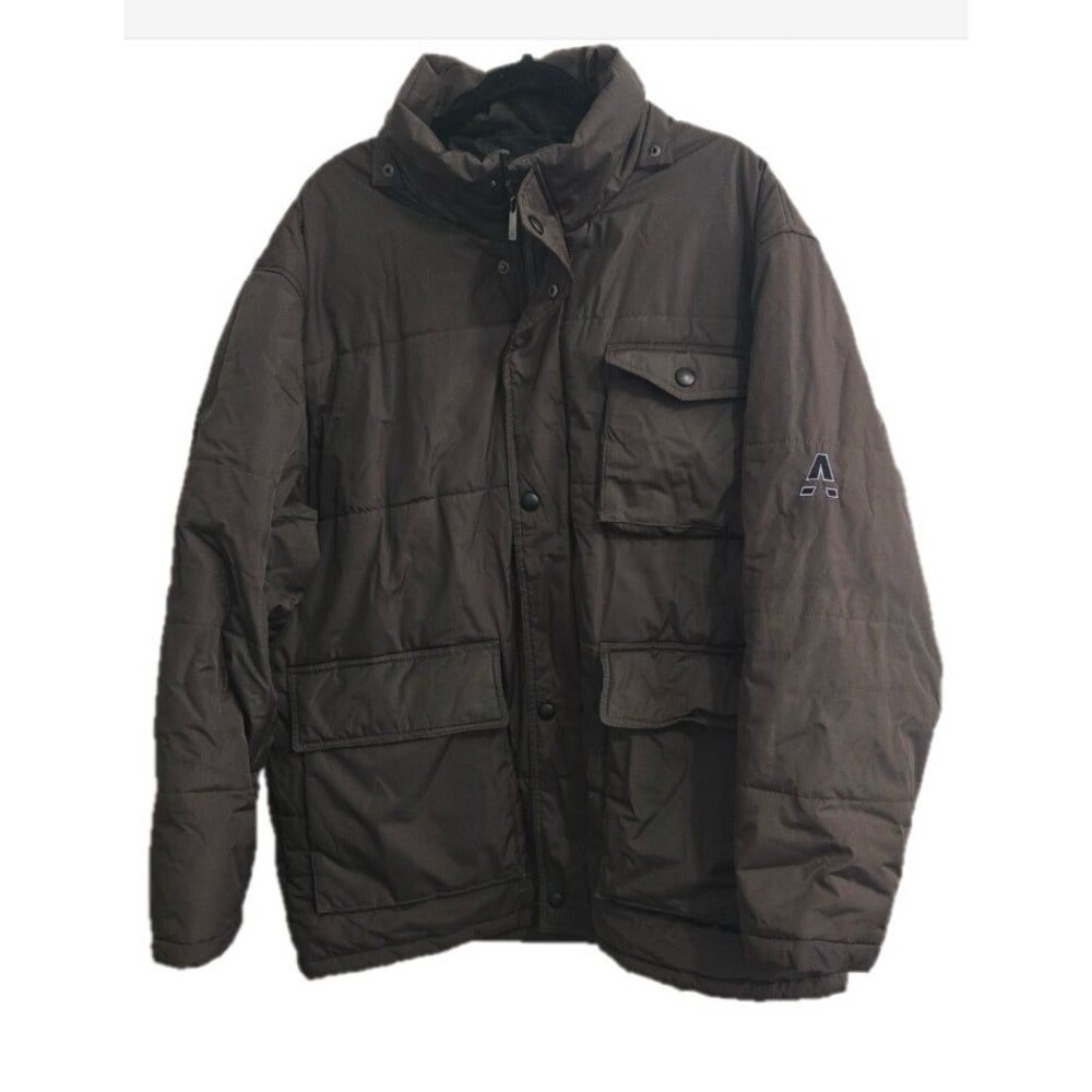 Perry Ellis America Puffer Full Zip Jacket Mens Size XXL Brown
